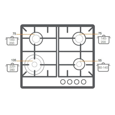 Газовая панель FHG 1044 VGHT2 White Glass