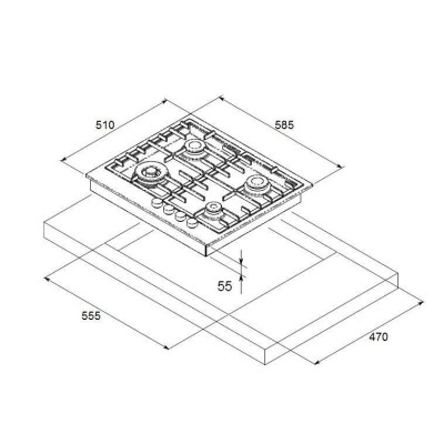 Газовая панель FHG 1044 VGHT2 White Glass