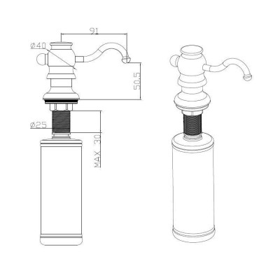 FASD 30 Brass Antigue (дозатор для мыла)