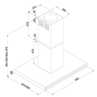 Вытяжка Linea Isola Inox Silence+