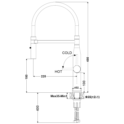 Кухонный смеситель FKM 70P Inox