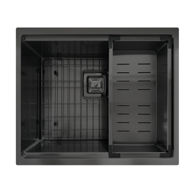 Нержавіюча мийка Quadro Center 54 Celldecor Nano Graphite