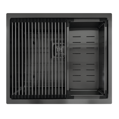 Нержавіюча мийка Quadro Center 54 Celldecor Nano Graphite